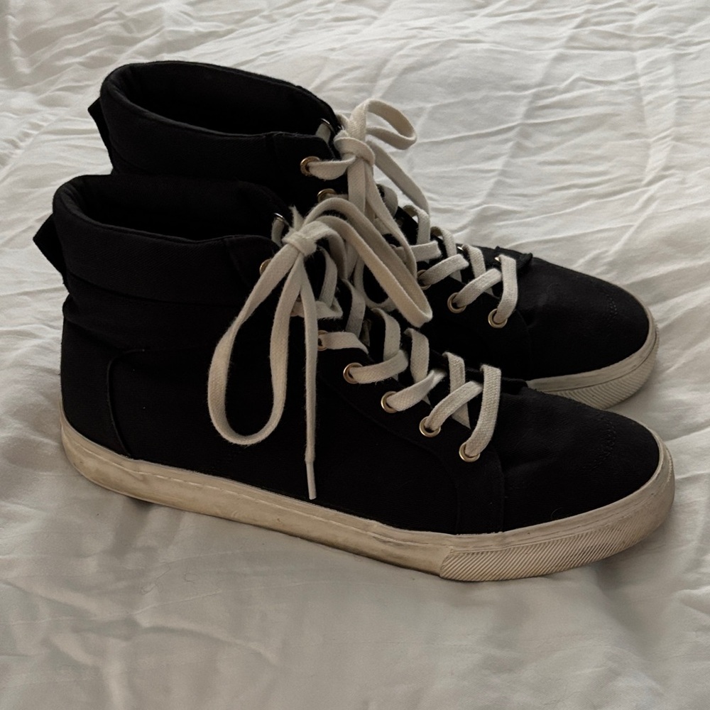 Old Navy Black Canvas High Top Sneakers
